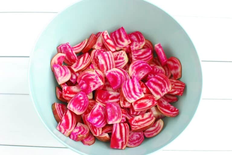 Roasted Chioggia Beets Snacking in Sneakers