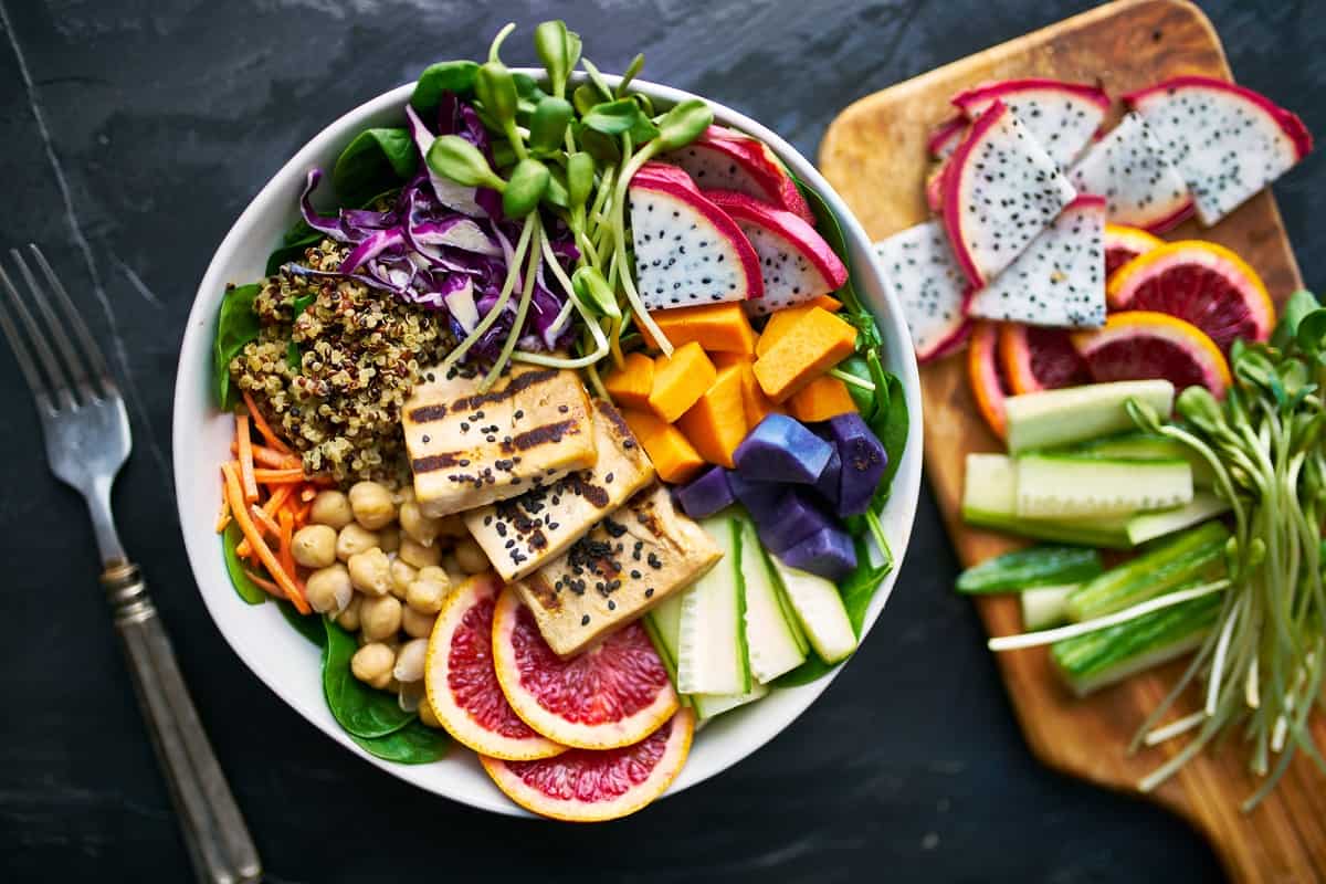 A tofu power bowl meal for a runner.