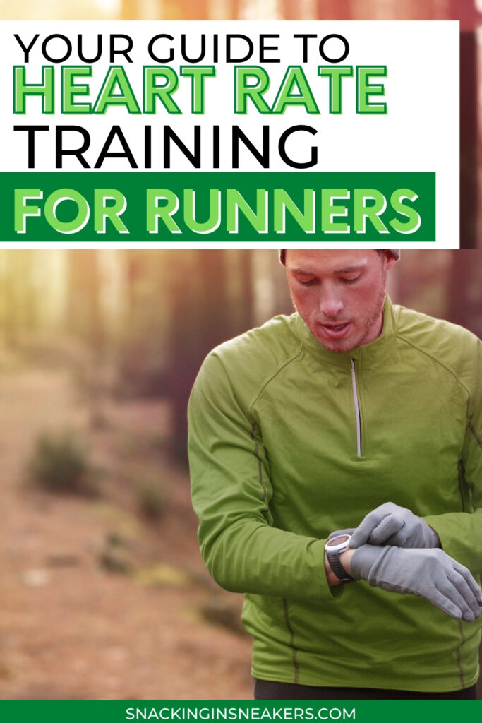 A man checking his heart rate on a watch outside during a cold run.