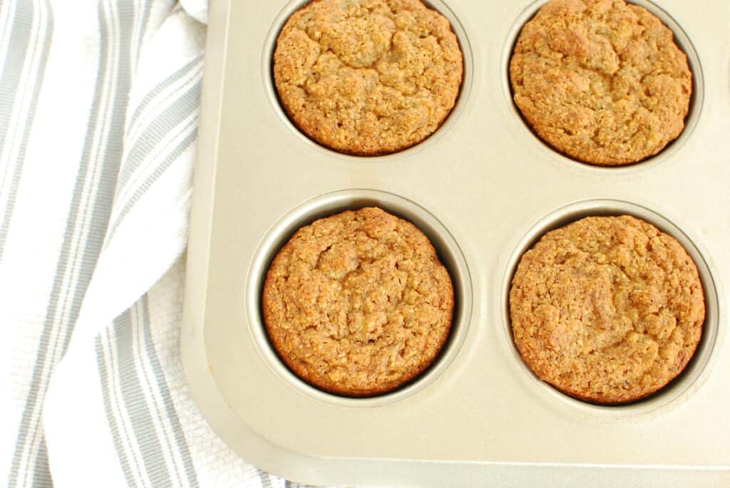 Just baked almond flour banana muffins in the pan.