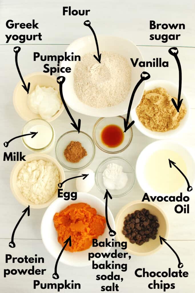 All of the ingredients for the recipe spread on a table.