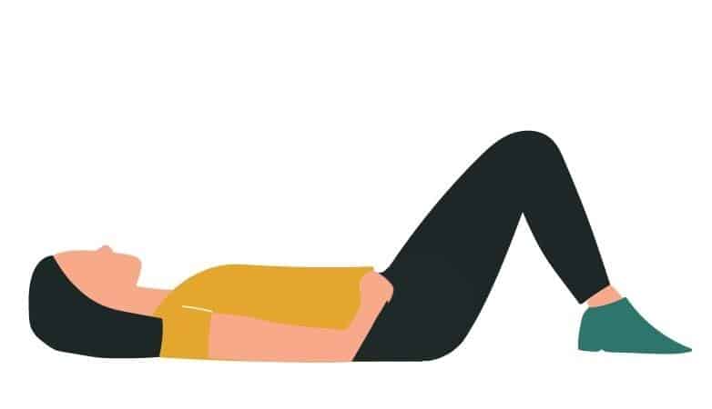 Illustration of a woman doing an ab activation exercise.