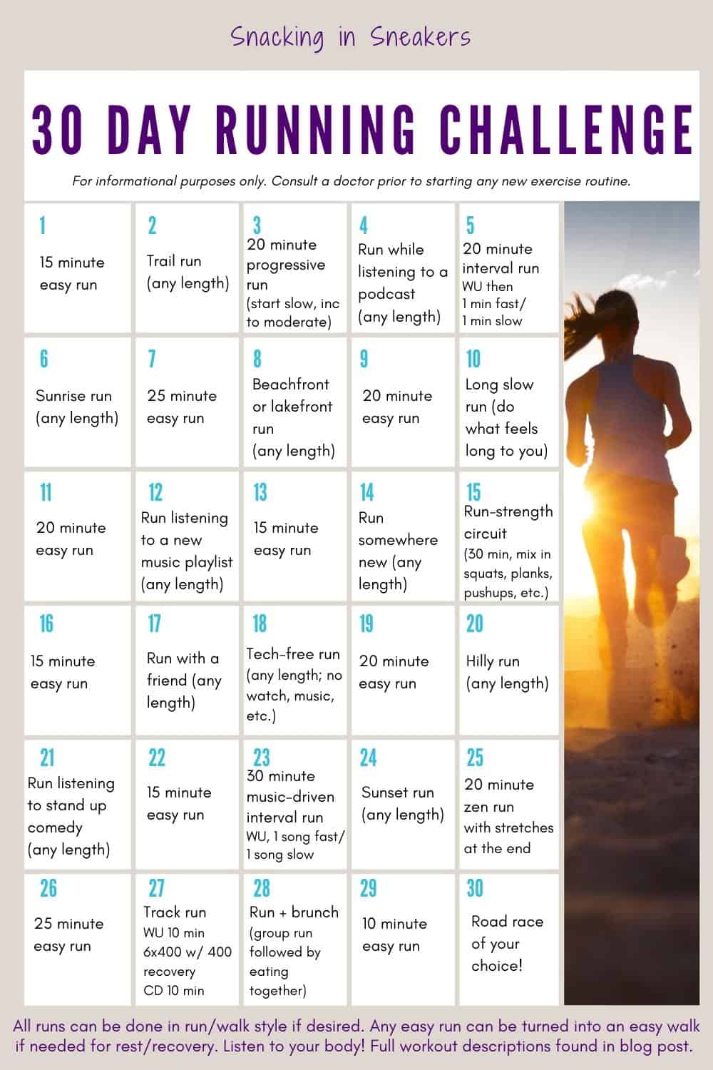 30 day running challenge.