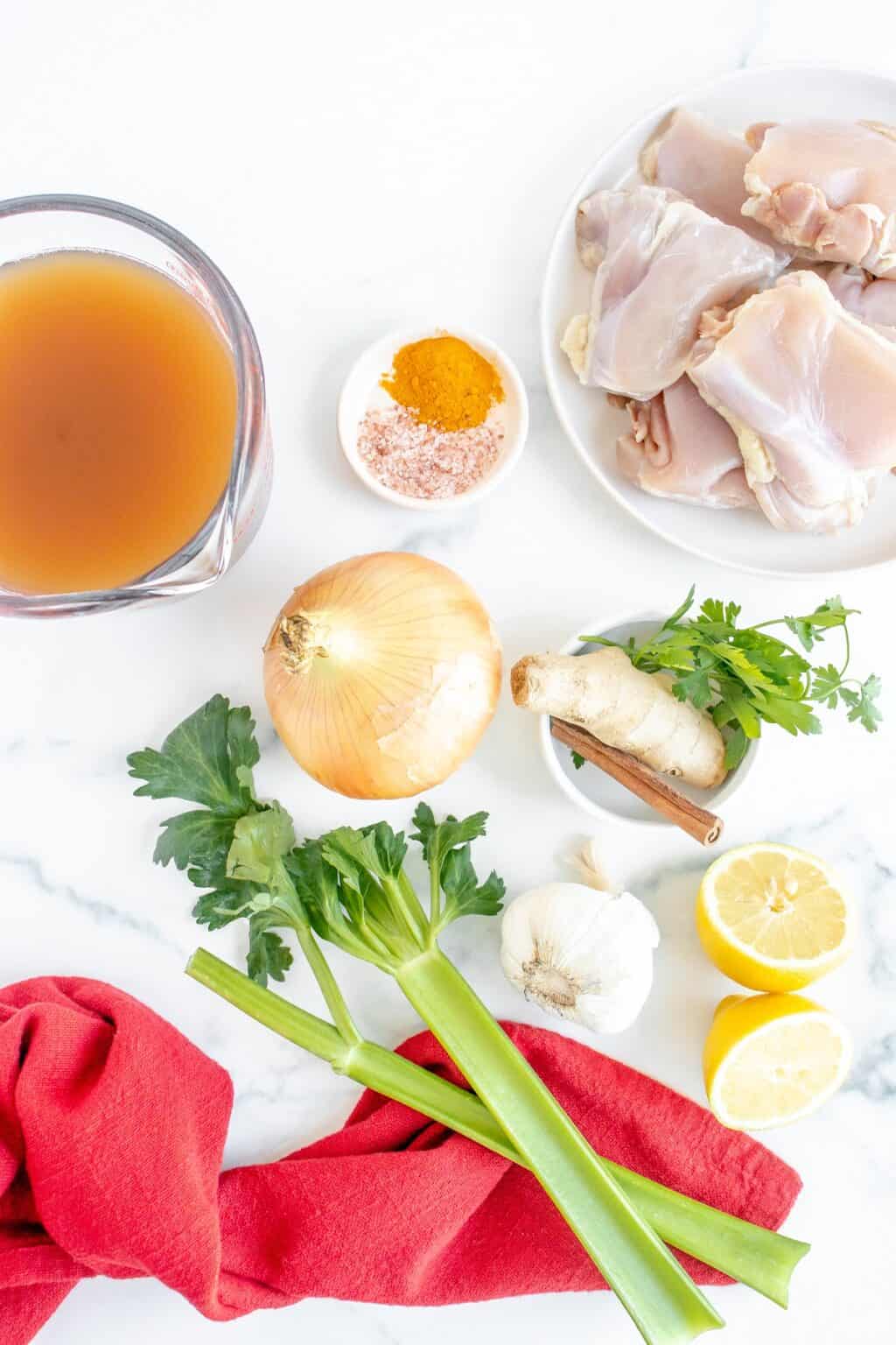 Lemon Ginger Chicken Soup - Snacking in Sneakers