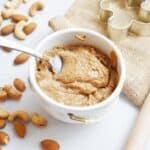 A small bowl of creamy gingerbread almond cashew butter.