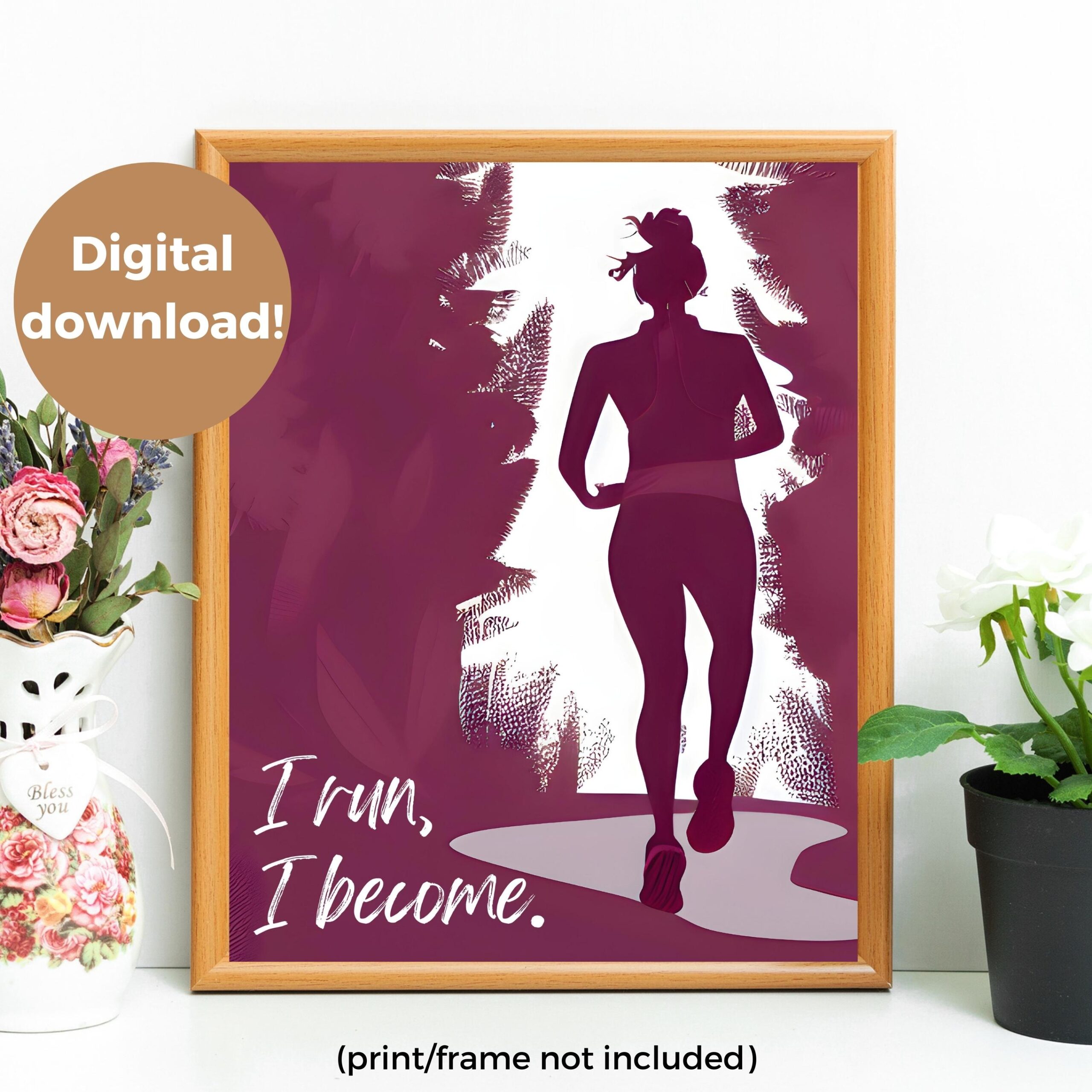 A mockup of a digital running art print.