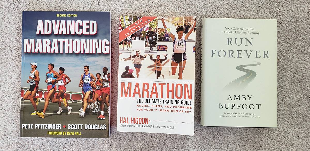 Three different books for runners.