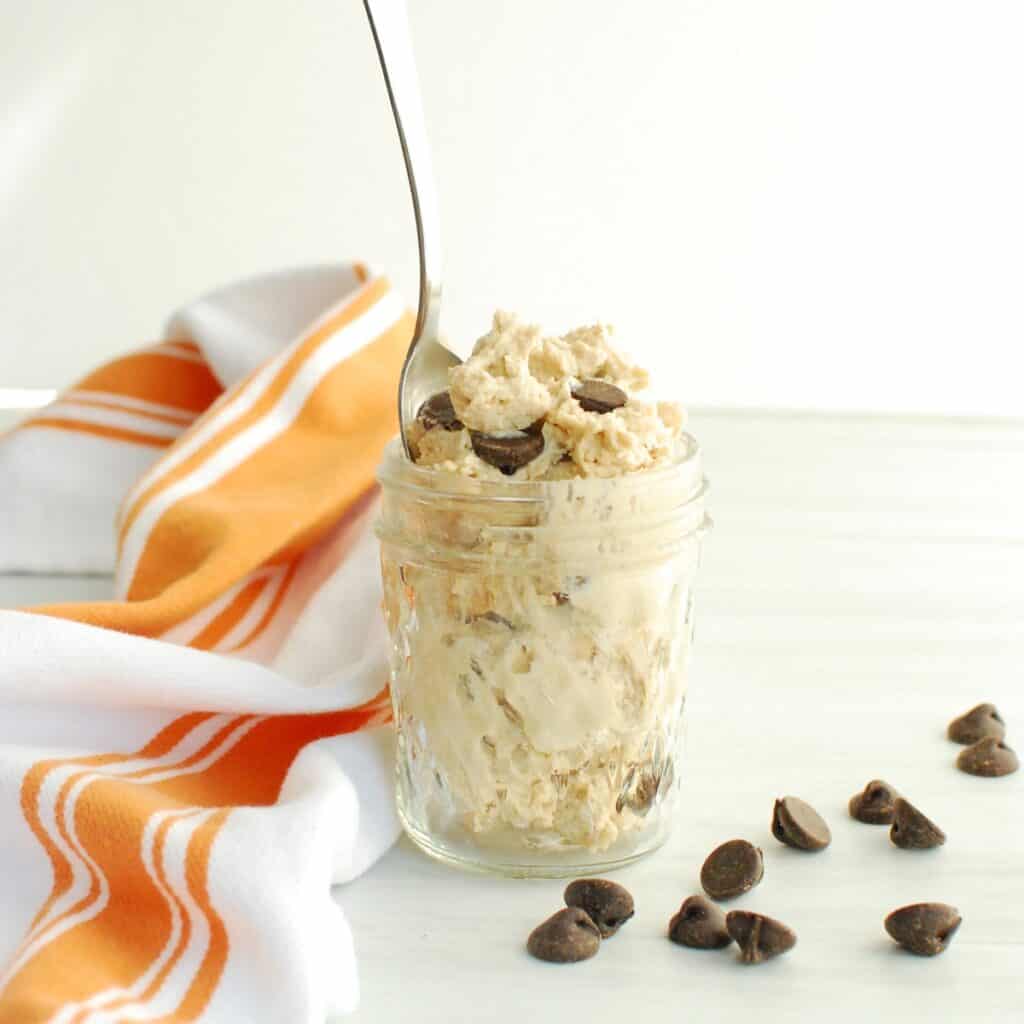Cottage Cheese Cookie Dough Snacking in Sneakers