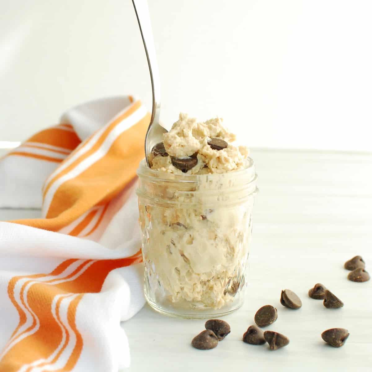 Cottage Cheese Cookie Dough Snacking in Sneakers