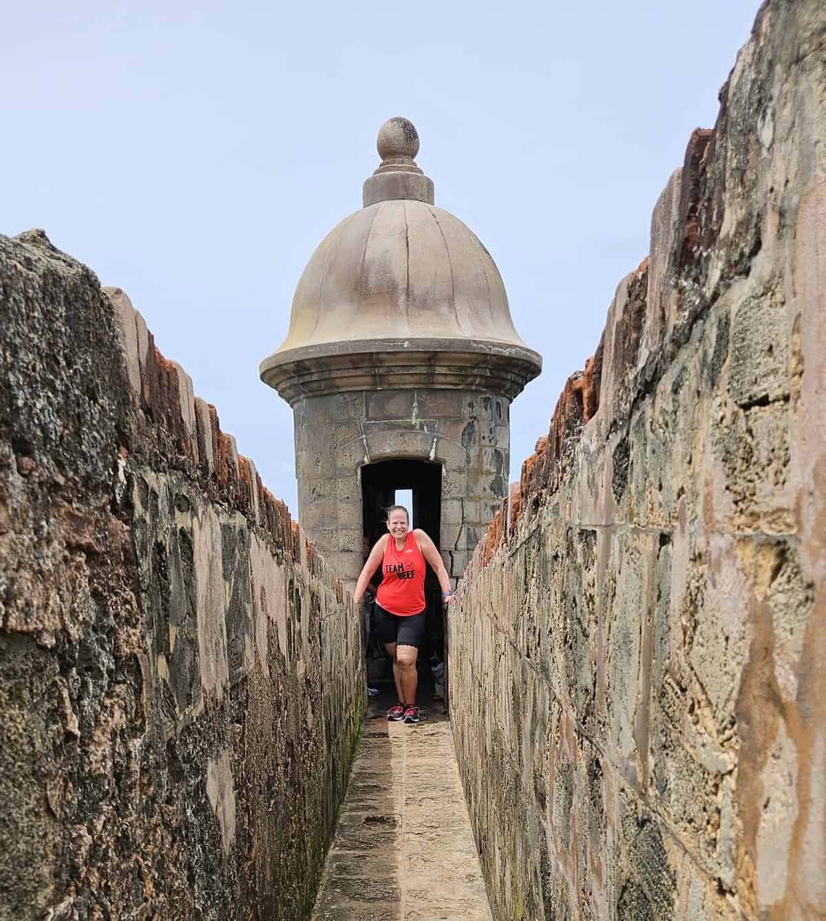 A woman at the Castillo San Felipe del Morro in San Juan.
