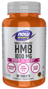 A bottle of NOW HMB.