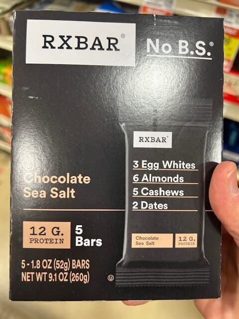 A box of chocolate sea salt RX bars.