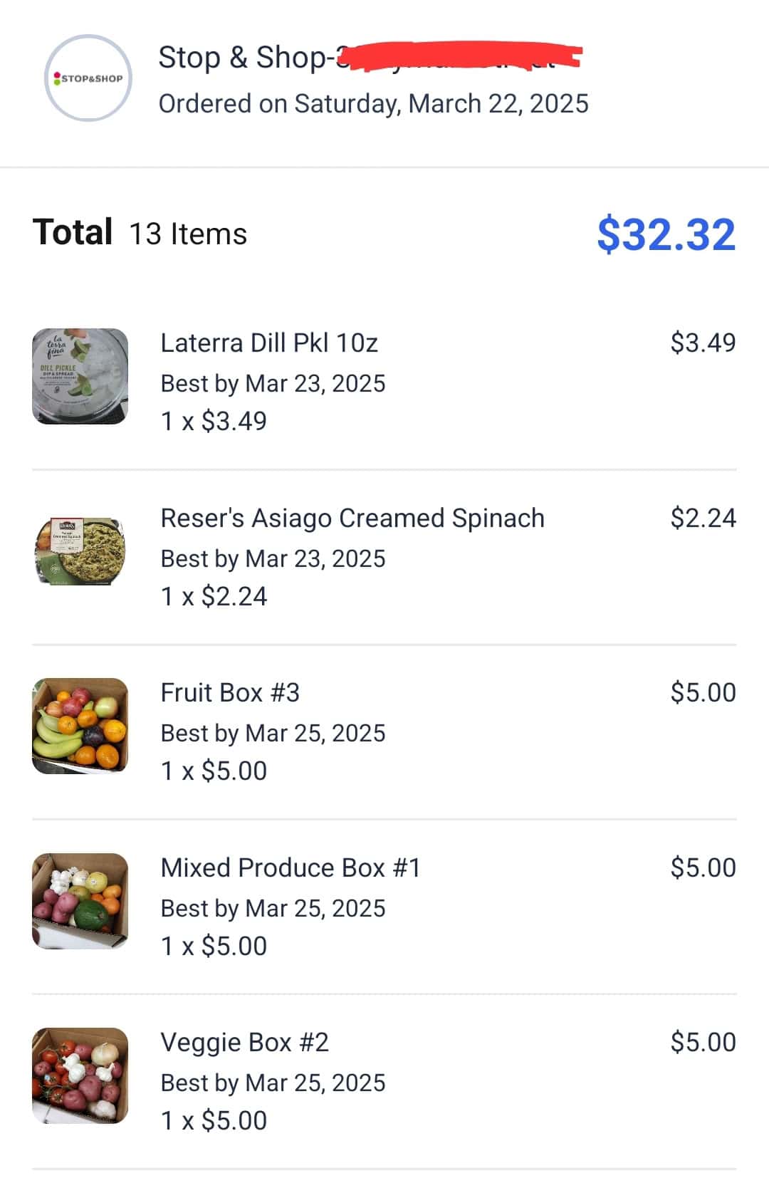 A screenshot showing a Flashfood order.