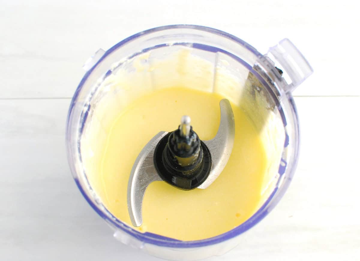 Cottage cheese and eggs blended together.
