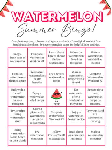 A watermelon bingo board.