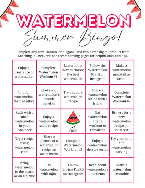 A watermelon bingo board.