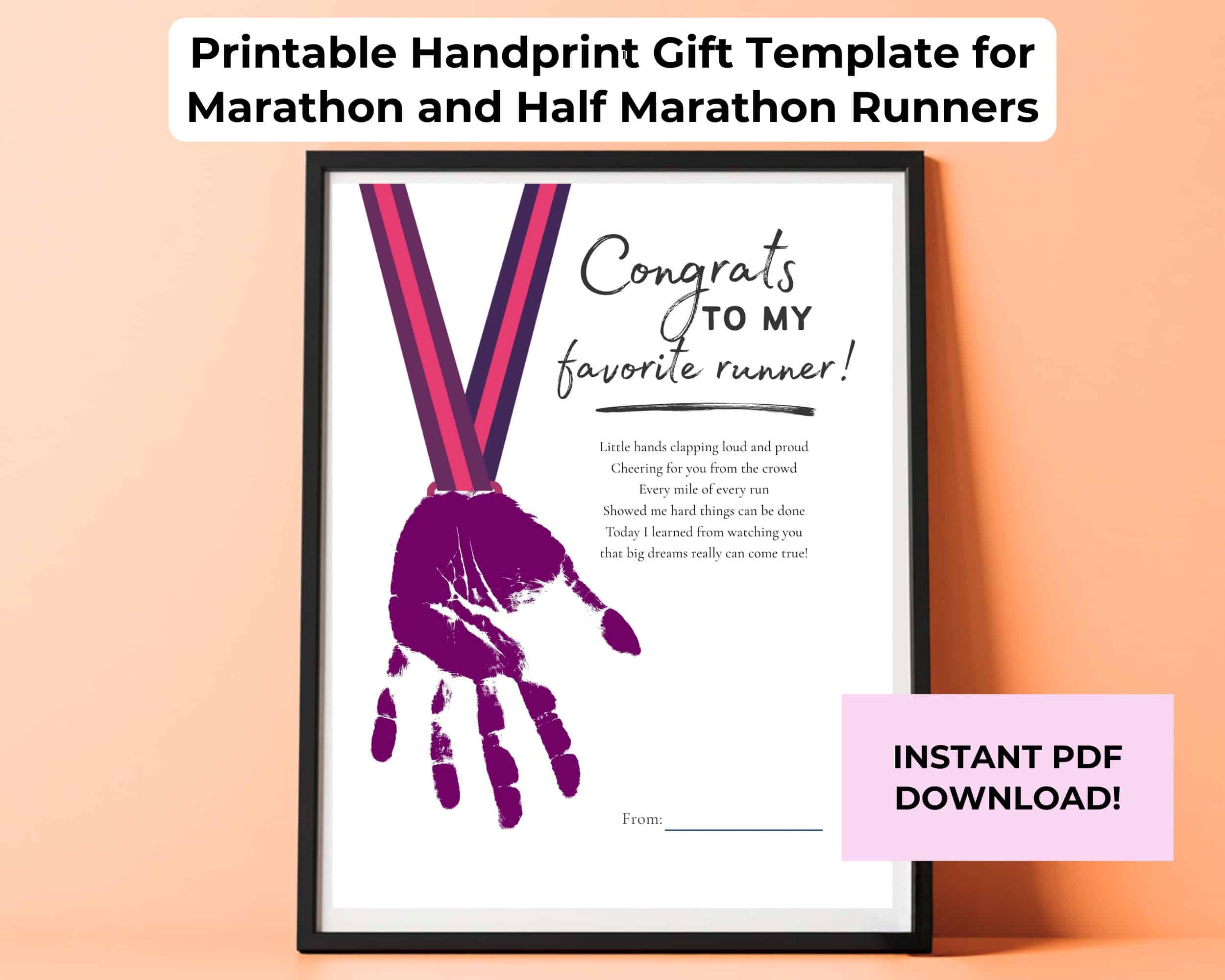 A mockup of a printable running gift from a child to their mom.