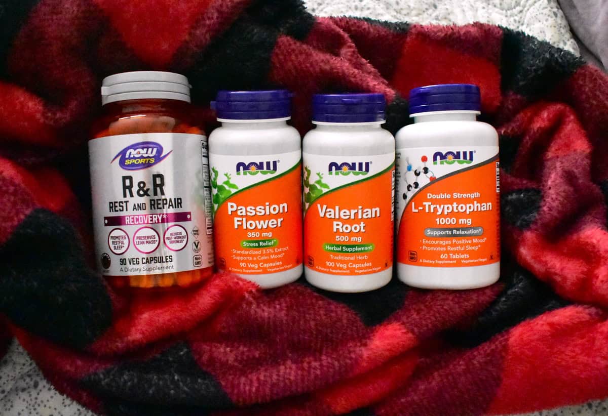 Several different supplements that may help with sleep.
