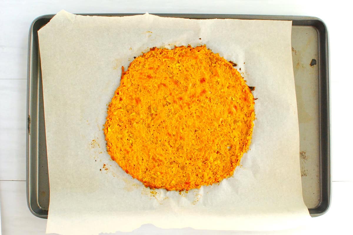 The sweetpotato wrap after cooking in the oven.