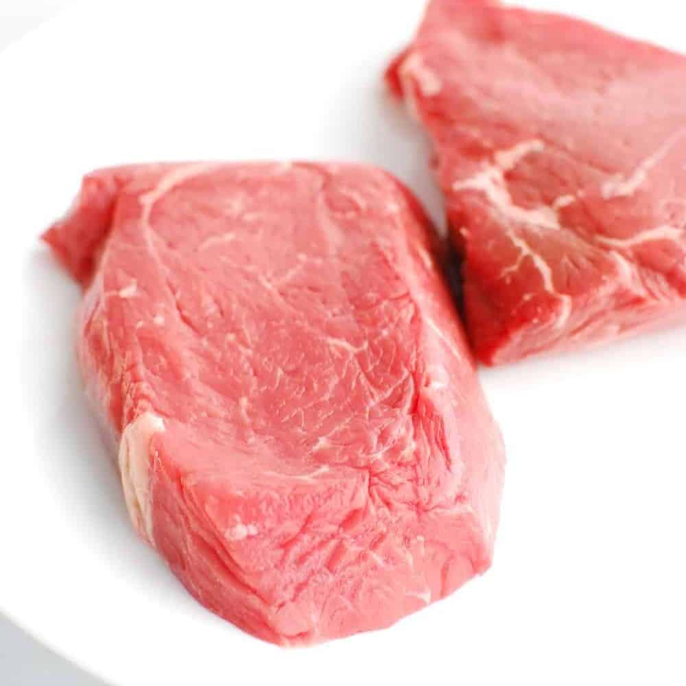 Top sirloin steak on a plate